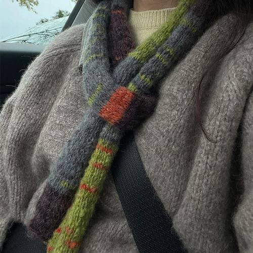 腊肠围巾毛线手织diy材料包手工编织秋冬季加厚围脖女款2024新款