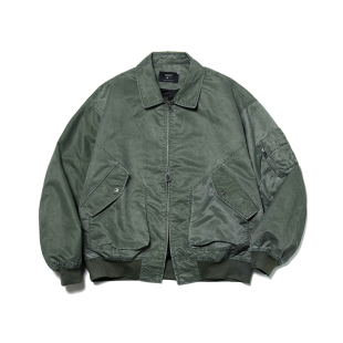 TANOXI BOMBER-02 「霜冻」高密丝光尼龙塔夫绸 水洗做旧夹克外套