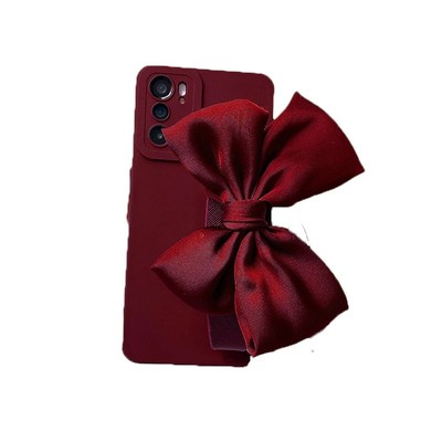 OPPO适用A6手机壳Reno14 13K12K11K10K9斜挎背带挂绳A1A2A3蝴蝶结腕带A5Pro全包FindX9X8X7X6X5酒红A57A97A56