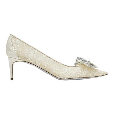 RENE CAOVILLA FLORIANE系列水钻蕾丝女士高跟鞋