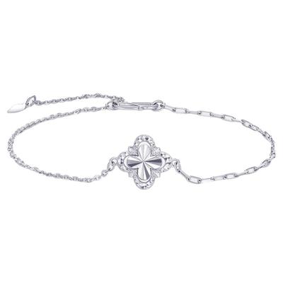 周大生铂金手链女PT950幸运四叶草可调节AB链手饰生日礼物送女友