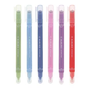 sunstar太阳星旗舰店滚轮印章记号笔滚动画波浪线点线双头荧光笔彩色创意马克笔学生标记手帐笔记本装饰