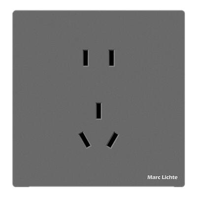 肤感哑光超薄磨砂灰色开关插座