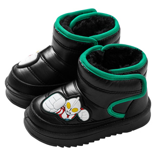 奥特曼儿童雪地靴2025年秋冬季男童女童宝宝保暖棉靴小孩冬天短靴