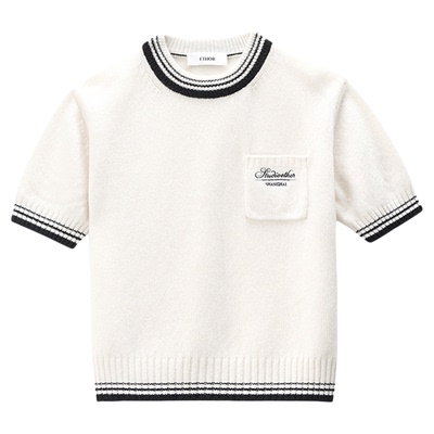 ETHOR秋冬女士休闲羊绒短袖毛衣