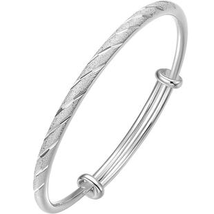 周六福银满天星手镯女S999足银银镯子送女友本命年礼物