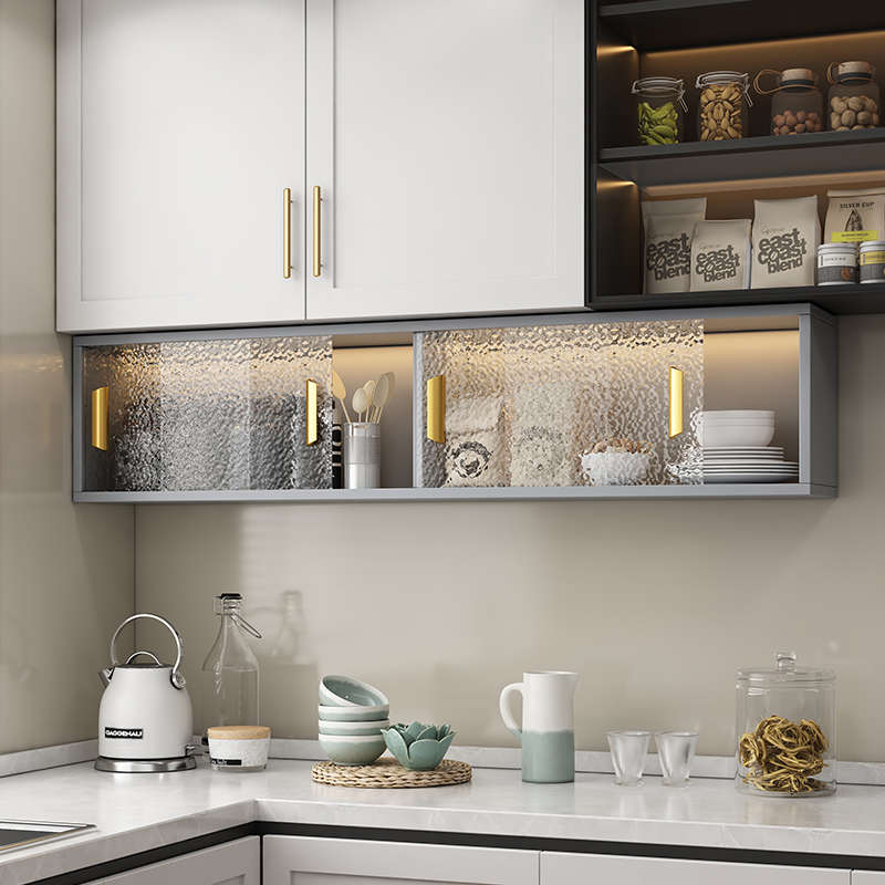 铝合金吊柜墙上壁柜厨房橱柜蜂窝子储物柜收纳柜一体家用置物架铝