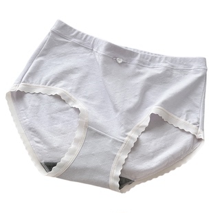 花仙子女士莫代尔棉中腰内裤舒柔棉提花7A抗菌裆三角裤头少女短裤