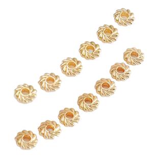 14k包金保色18k风火轮车轮隔片隔珠飞碟5mmdiy手工串珠散珠垫片