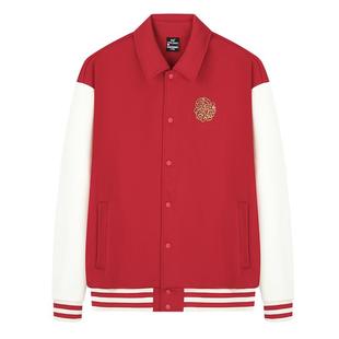 361红色2025秋冬针织绒里外套圣诞新年穿搭运动情侣马年本命年