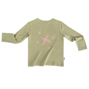 be organic【观鸟羊毛天丝混纺长袖上衣】儿童印花图T恤秋冬新款