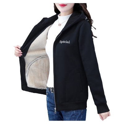 新款韩版时尚羊羔绒加厚连帽外套