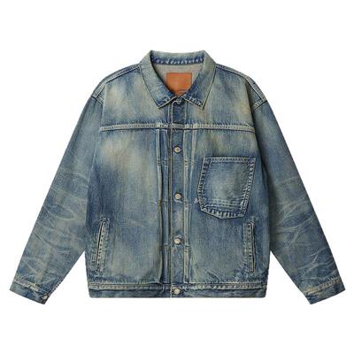 DENHAM春季男士潮流时尚休闲经典蓝色纯棉牛仔夹克