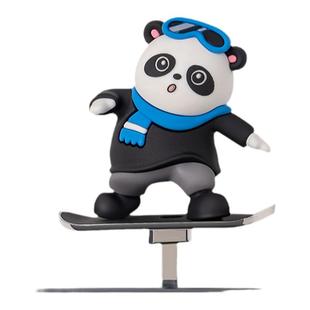 车载滑板熊公仔摆件滑动卡通仪表台摇摆小熊悬浮屏摆件动动熊装饰