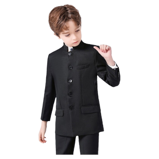 罗蒙男童中山装西装套装民族风学生装中国风儿童演出五四青年正装