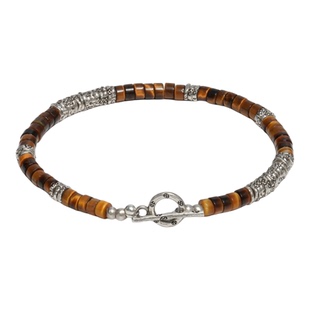 RONINMADE复古小众黄色天堂岛虎眼石手链情侣手串男纯银礼物中古