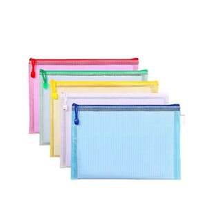 a4文件袋拉链式高考透明袋防水资料袋文件夹档案袋小学生塑料拉链分类大容量网格密封整理耐磨