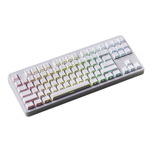 腹灵NX87三模机械键盘游戏电竞专用客制化无线蓝牙有线白色折影
