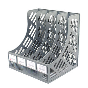 得力办公文具尚诚店加厚文件架筐子四栏文件框办公用品资料架档案文件夹收纳盒置物架