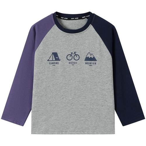 小象汉姆童装男童长袖T恤拼接儿童纯棉打底衫2025秋装新款中大童