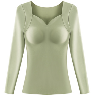 胖mm220斤本命年保暖内衣女带胸垫加肥加大码单件上衣安克拉红色