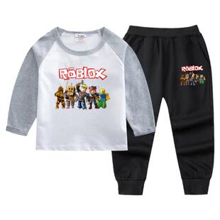 roblox衣服男童秋季套装2025新款宝宝纯棉儿童长袖t恤长裤春秋款