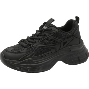 大东老爹鞋女鞋2026春季新款休闲圆头厚底配阔腿裤的鞋子3308