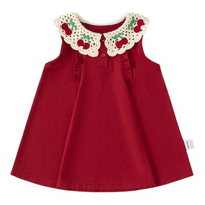 INSbobo儿童绣花领无袖连衣裙