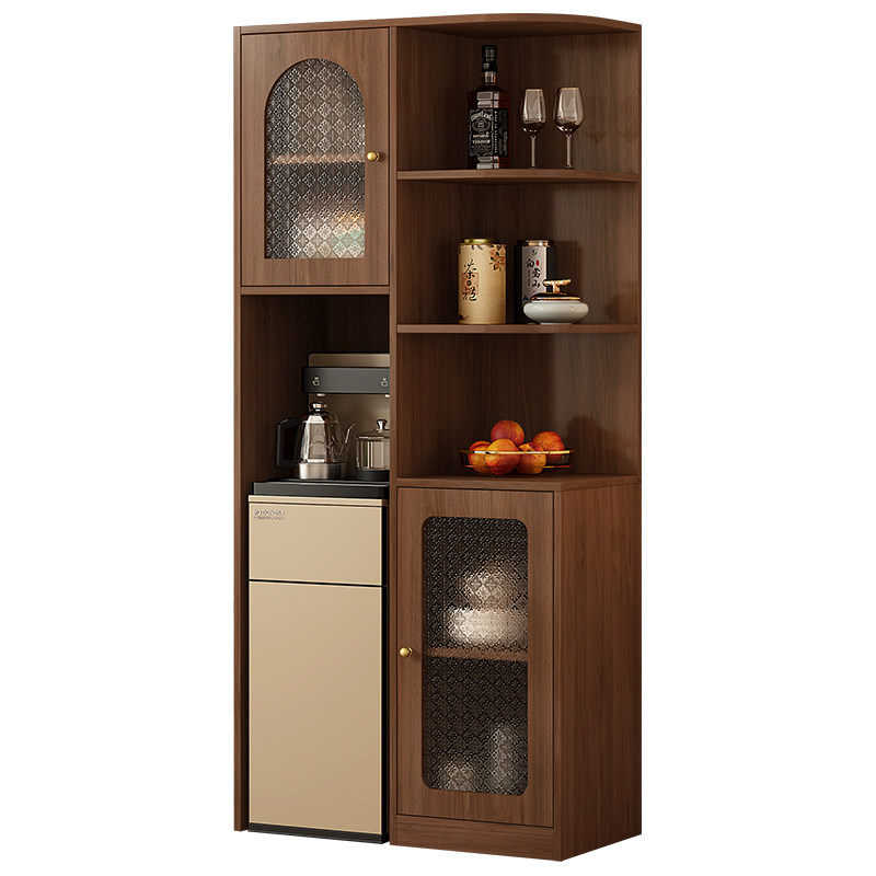 嵌入式实木茶吧机柜子一体餐边柜
