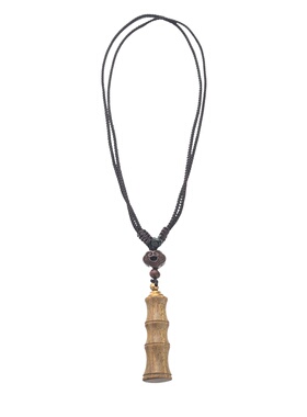 新中式国风檀木竹节葫芦项链