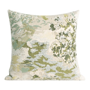 KANNAL「唐顿庄园Ⅱ」英式高级自然绿色抽象艺术提花靠垫别墅抱枕
