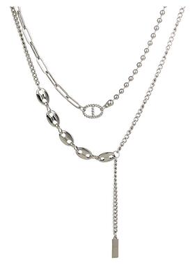 钛钢不褪色双层叠戴猪鼻子项链