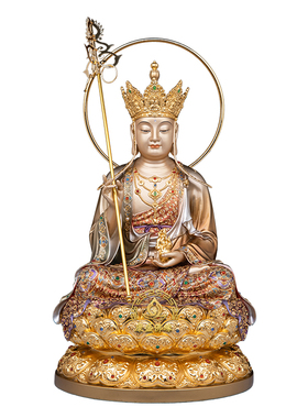 婆娑三圣全堂佛供奉黄铜家居摆件