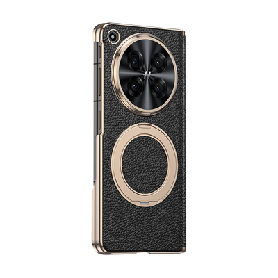 真皮铰链双中轴oppofindn6手机壳