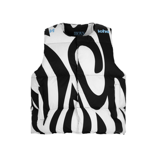 STA2026春款斑马纹壁龛联名休闲宽松短款御寒保暖外穿棉马甲背心