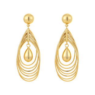 金色多层水滴圈圈耳环耳坠耳钉女夸张独特高级感耳饰2026新款爆款