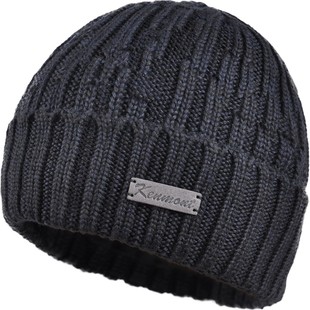 卡蒙冬天男士光头帽子户外针织帽加绒双层毛线帽韩版潮套头帽冬帽