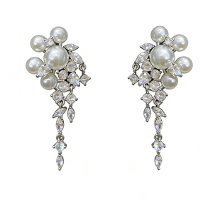 CrayonX人鱼泡泡珍珠锆石流苏耳环女韩系高级感百搭耳饰