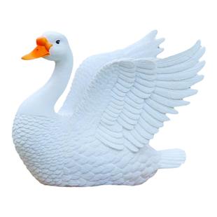 户外庭院花园水景假山装饰鱼池鱼缸造景大白鹅摆件水池流水景观