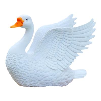 大白鹅摆件假山鱼池鱼缸装饰造景
