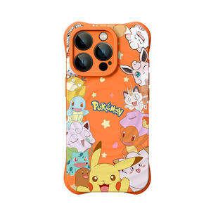 适用苹果15pro手机壳2026新款17promax磁吸充电16pro宝可梦iphone15皮卡丘14por液态硅胶ip13软外壳16波漾纹
