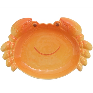 新款釉下彩螃蟹异形盘子家用陶瓷水果沙拉盘早餐酸奶碗高颜值饭碗