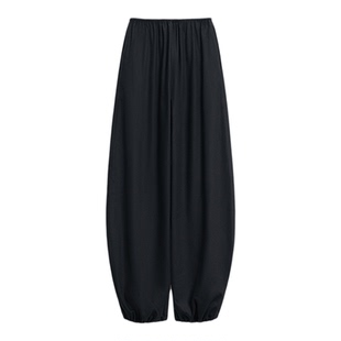 COMMXN·轻薄羊毛登机裤简约休闲宽松百搭束脚长裤2024秋季女装