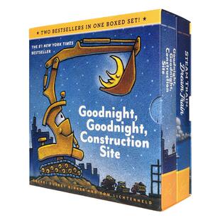 晚安工地上的车 2册套装 文原版绘本 Goodnight Goodnight Construction Site and Steam Train 全英文版进口原版英语书籍