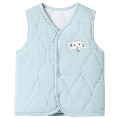 宝宝纯棉马甲三层夹棉保暖秋冬季