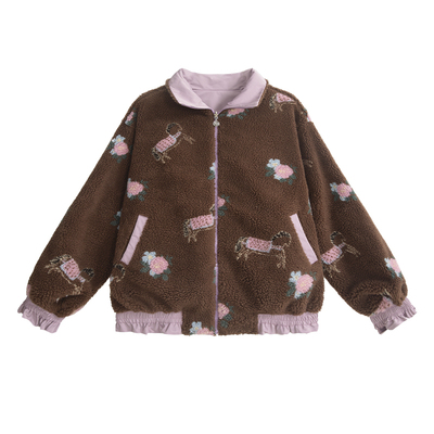 UNIFREE棕色摇粒绒双面穿外套