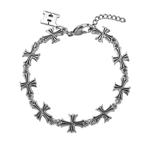 复古十字架拼接手链男手饰男款嘻哈高级感小众设计钛钢男生配饰潮