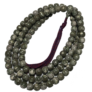 原生态星月菩提阴皮108颗佛珠念珠文玩手串男盘玩桶珠翡翠帝王绿