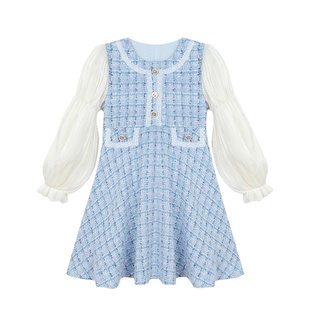 NORNOR陈大猪 女童小香风连衣裙2025冬季新款儿童高级感礼服裙子