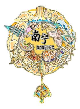 金属特色景点礼物三层可转动磁吸